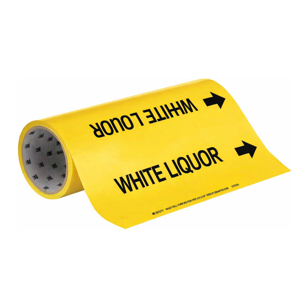 Brady WHITE LIQUOR Roll Form Pipe Marker
