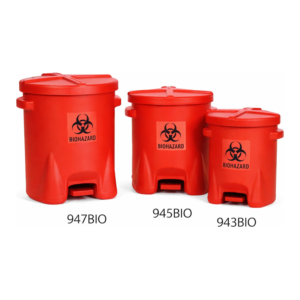 AS ONE HDPE Safety Can Biohazardous Waste, HDPE 바이오해저드 쓰레기통