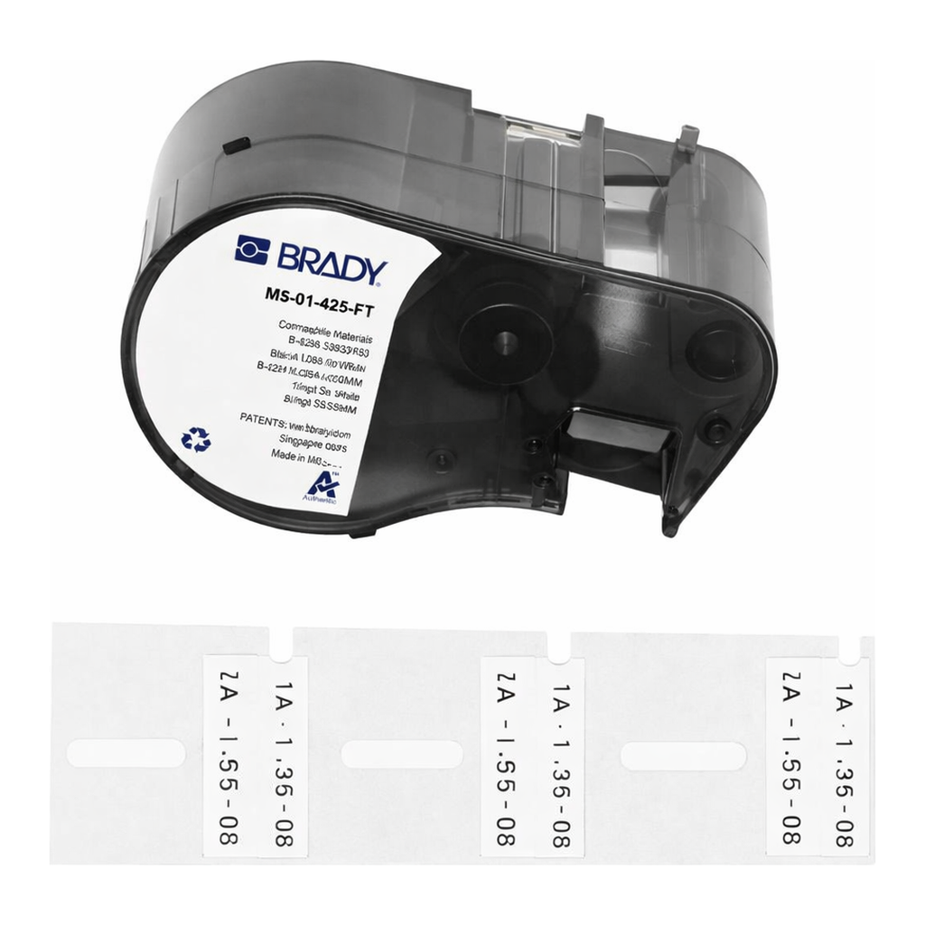 Brady T-Flag Matte Polypropylene Labels with Ribbon for M5 Printers