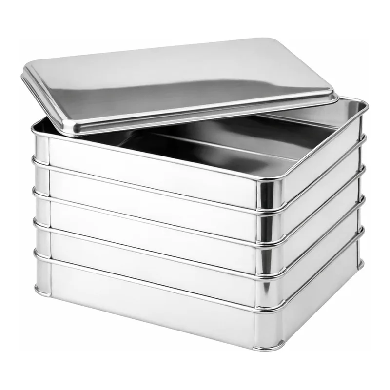 AS ONE 5 Stage Stacking Stainless Tray with Lid, 스테인리스 트레이(5단 적재식,뚜껑부속)