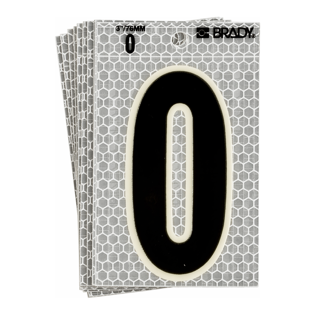 Brady 3" Glow in the Dark Ultra Reflective Numbers and Letters