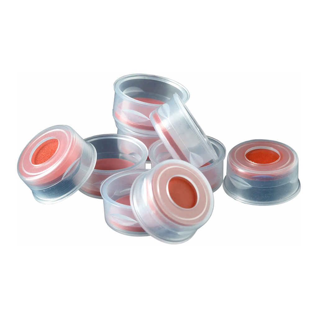 Restek Snap Top Vial Cap, 11mm Clear Polypropylene PTFE/Butyl Rubber Septum, Pack of 1000