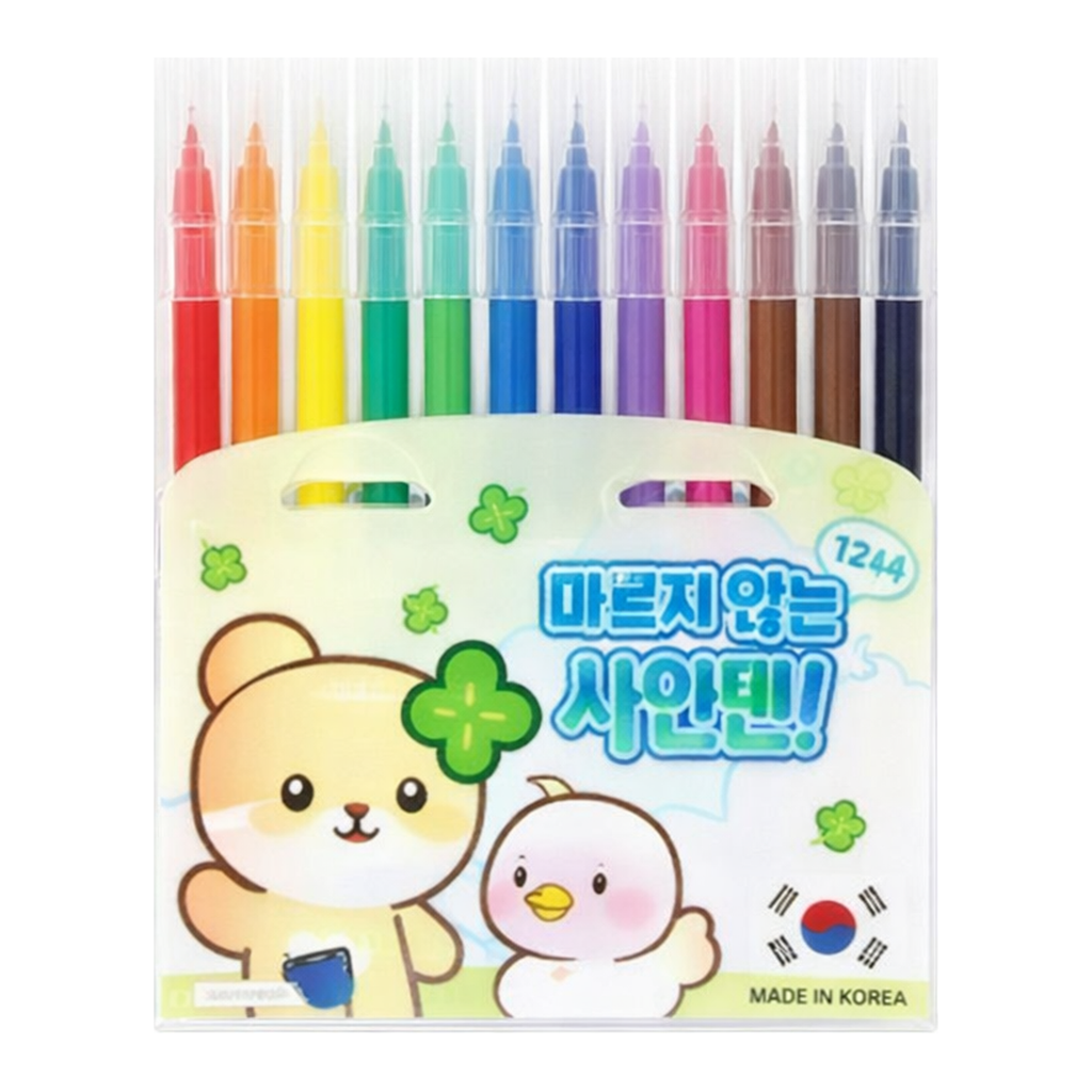 OFFICENEX 5000 마르지 않는 12색 사인펜(아이보리)