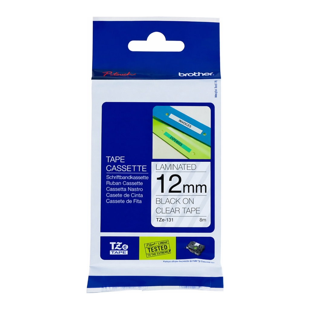 OFFICENEX 브라더 테이프카트리지(TZe-131/12mm/투명/흑색문자)
