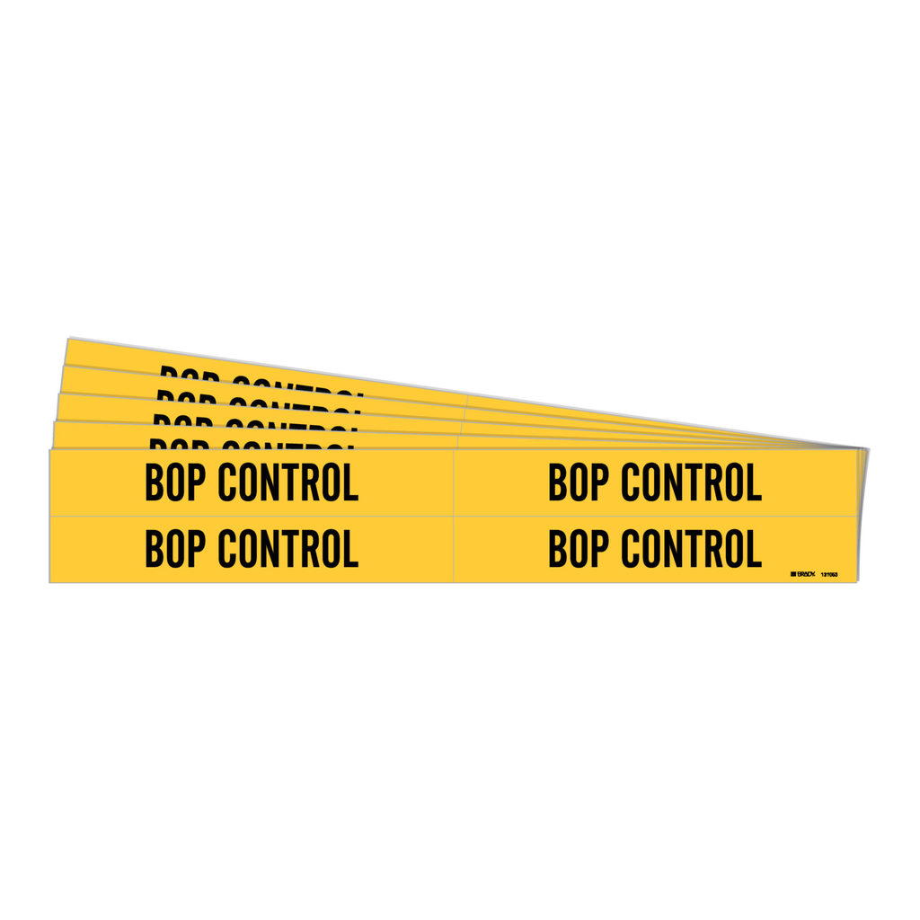 Brady Self-Adhesive Pipe Marker: BOP CONTROL