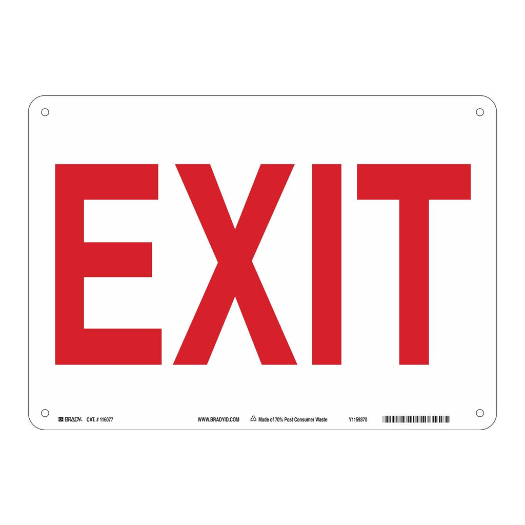 Brady Exit Sign