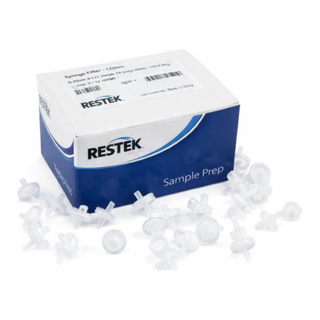Restek Syringe Filter, 13mm, 0.45um PTFE 100pk White Luer Lock Inlet