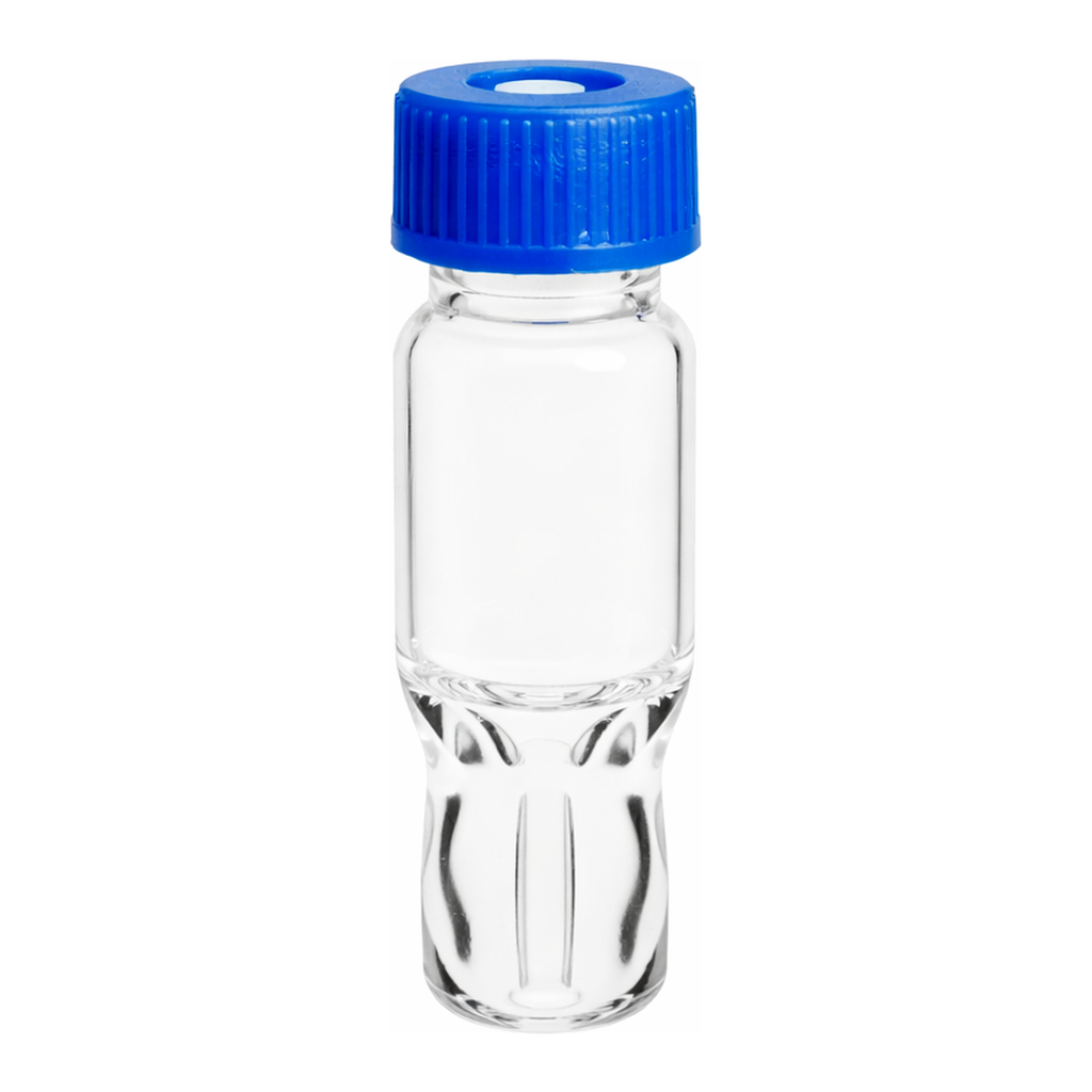 Waters LCGC Certified Clear Glass 12 x 32 mm Screw Neck Vial, Total Recovery, with Cap and Preslit PTFE/Silicone Septum, 1 mL Volume, 100/pk