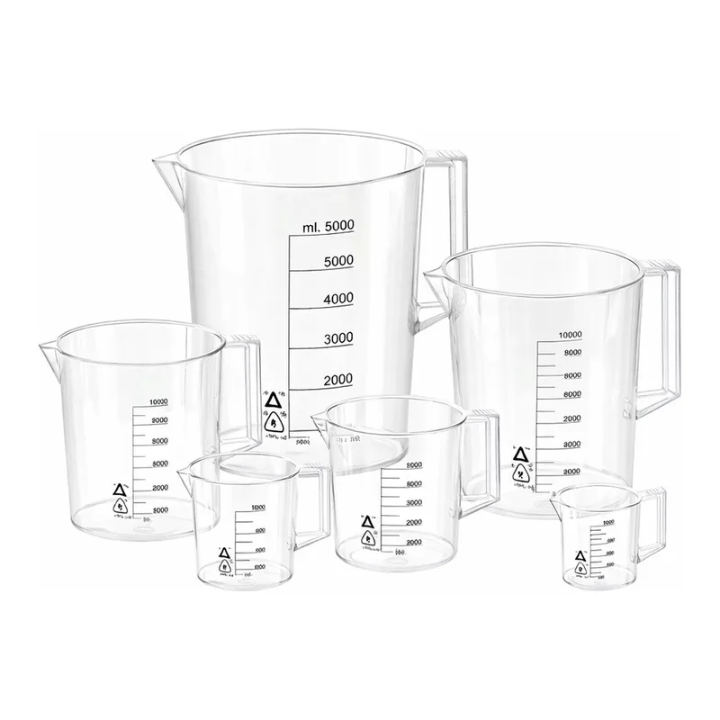 PMP Beaker with Handle PMP 투명 플라스틱 핸들 비이커