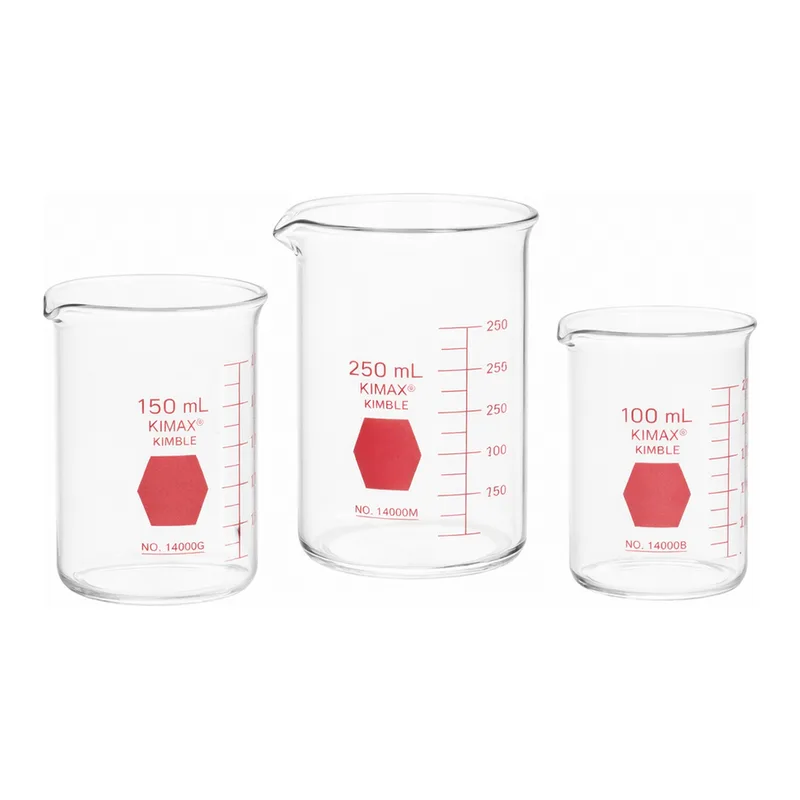Low Form Griffin Beaker, Kimax단형 유리 비이커, Red Scale