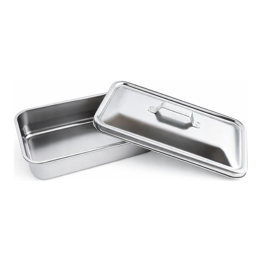 Instrument Tray with Cover 스테인레스 사각 트레이, 뚜껑포함