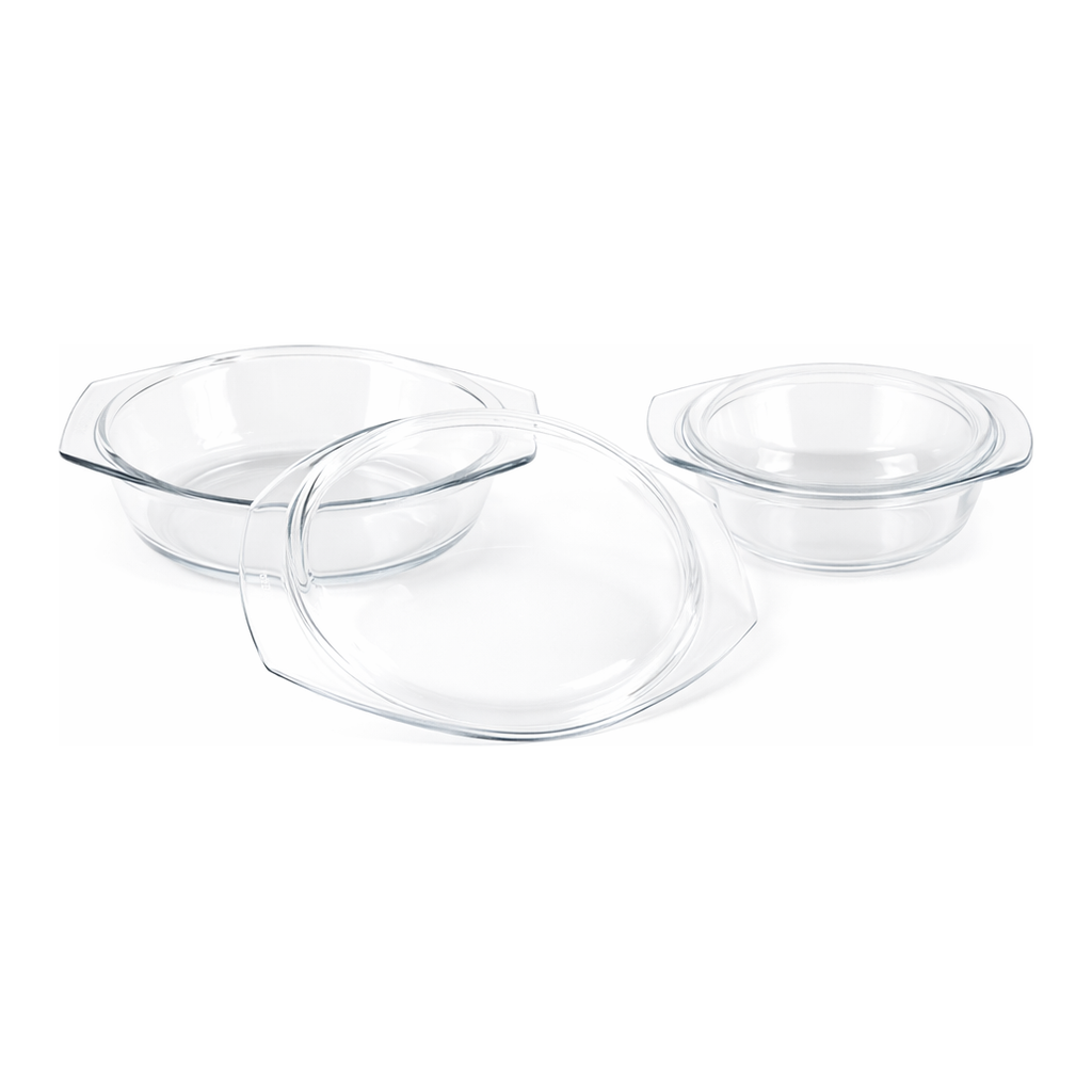 Glass Round Tray with Lid, Simax 유리 원형 트레이