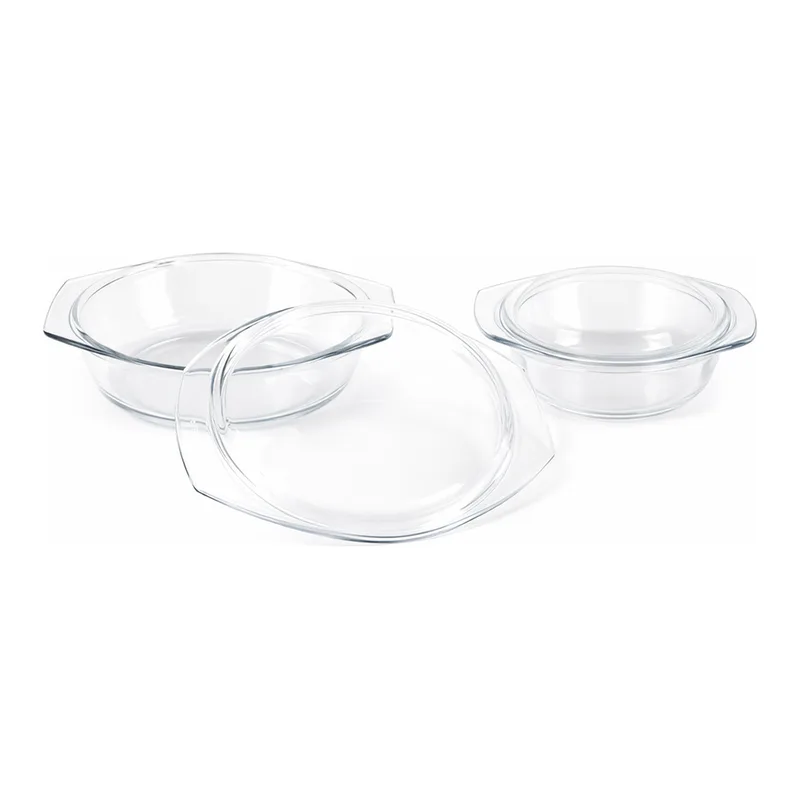 Glass Round Tray with Lid, Simax 유리 원형 트레이