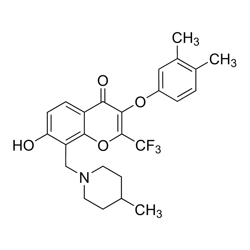 Merck 3-(3,4-Dimethylphenoxy)-7-hydroxy-8-[(4-methyl-1-piperidinyl)methyl]-2-(trifluoromethyl)-4H-chromen-4-one