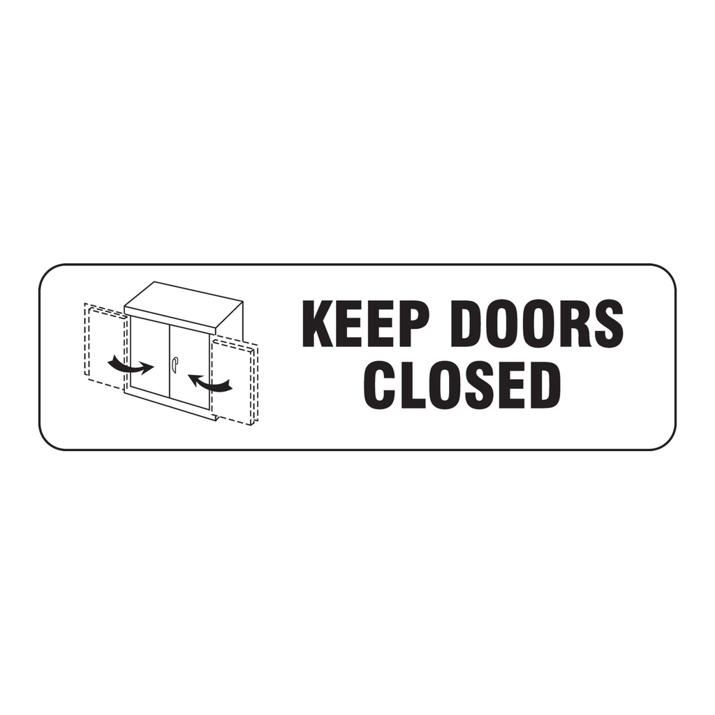 Brady KEEP DOORS CLOSED Label