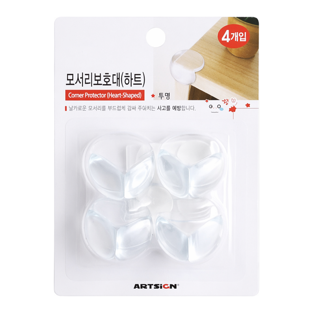 OFFICENEX [P]모서리보호대(하트/투명) L1004 9868(4개입/아트사인)