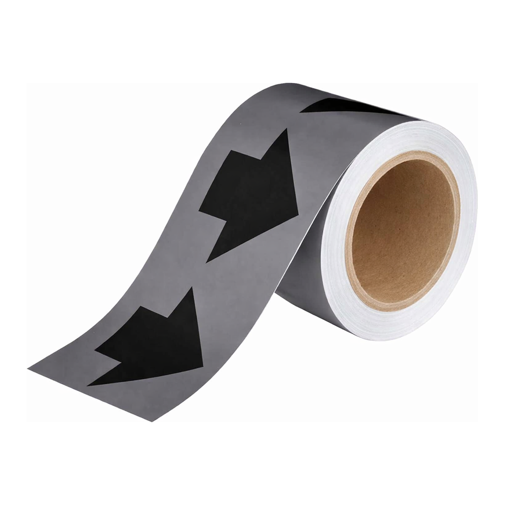 Brady Black and Gray Pipe Marker Tape with Arrows