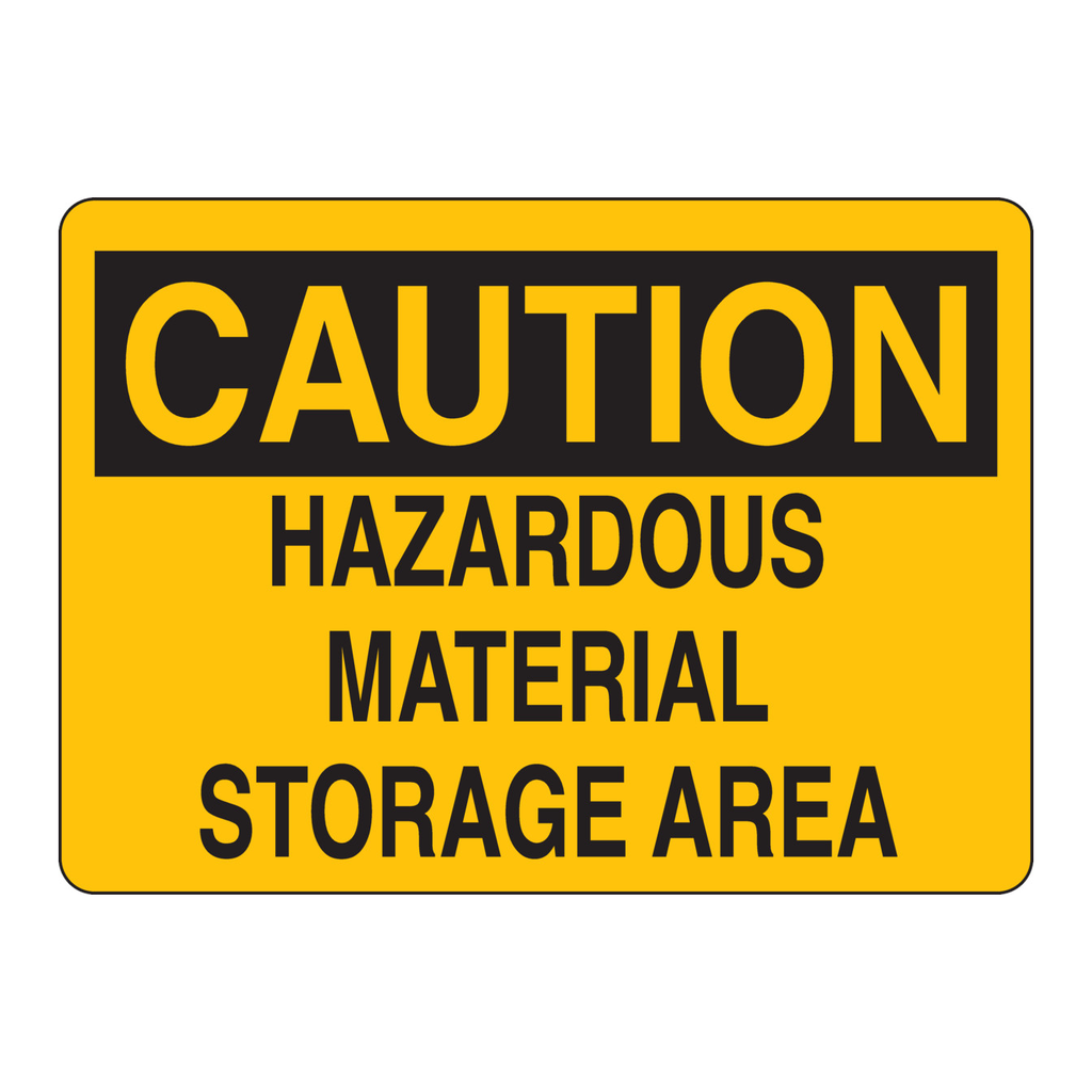 Brady CAUTION Hazardous Material Storage Area Sign