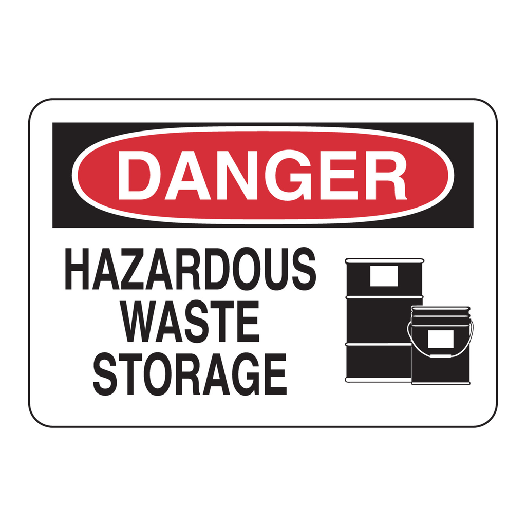 Brady DANGER Hazardous Waste Storage Sign
