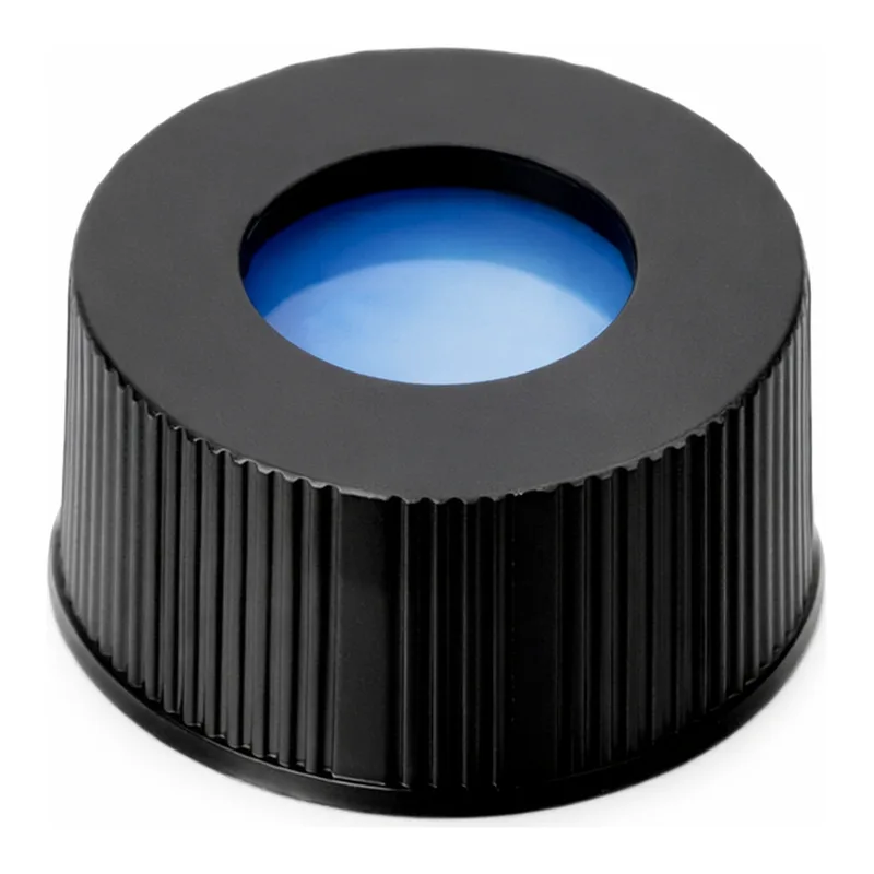 Waters Black, 12 x 32 mm Snap Neck Cap and Preslit PTFE/Silicone Septum, 100/pk