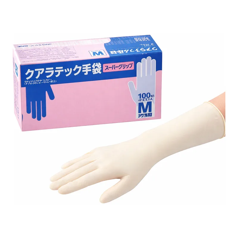 AS ONE KUALATEC Latex Glove·Super Grip (Powder Free) 290mm, 쿠알라텍 라텍스장갑·수퍼 그립 (파우더프리) 290mm