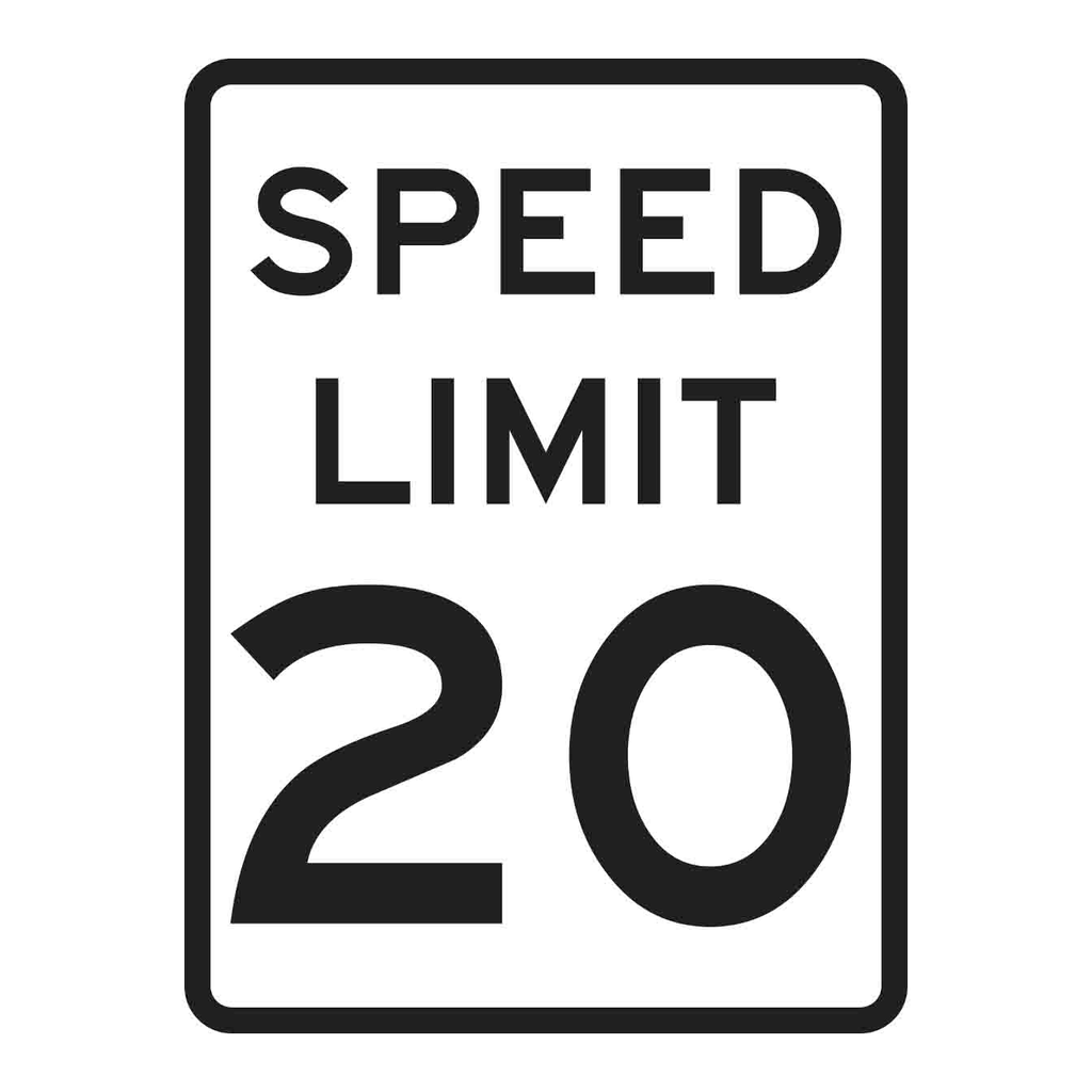 Brady Speed Limit 20 Sign