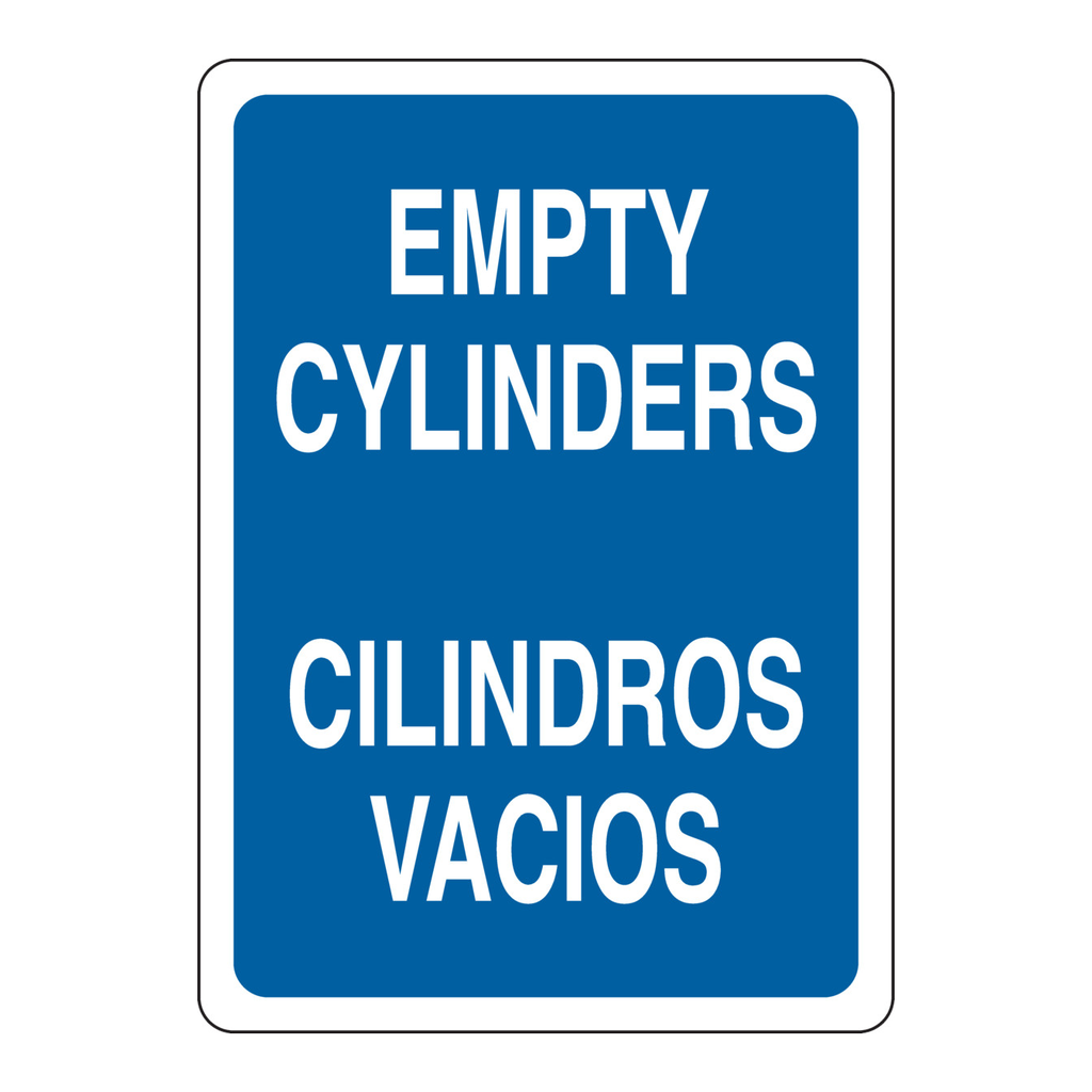 Brady Bilingual Empty Cylinders Empty Cylinders Sign