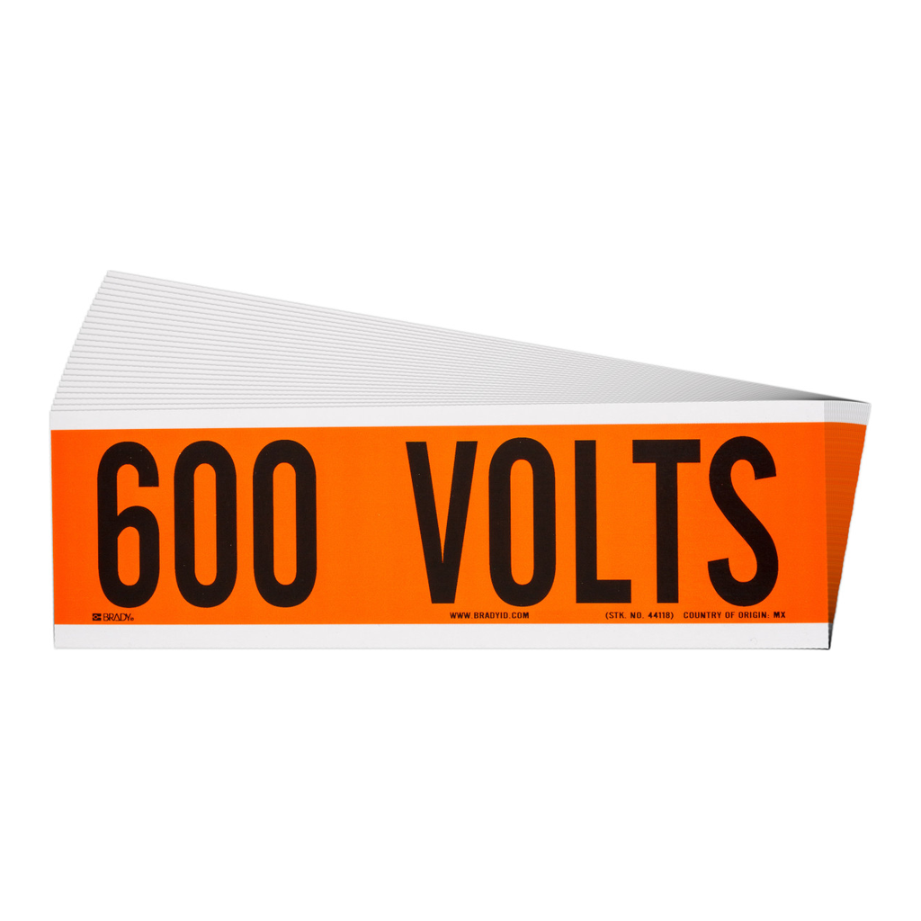 Brady 600 Volts Conduit and Voltage Labels