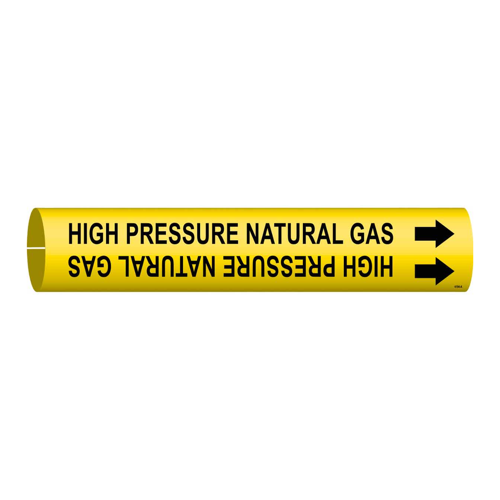 Brady HIGH PRESSURE NATURAL GAS Snap-On Pipe Marker
