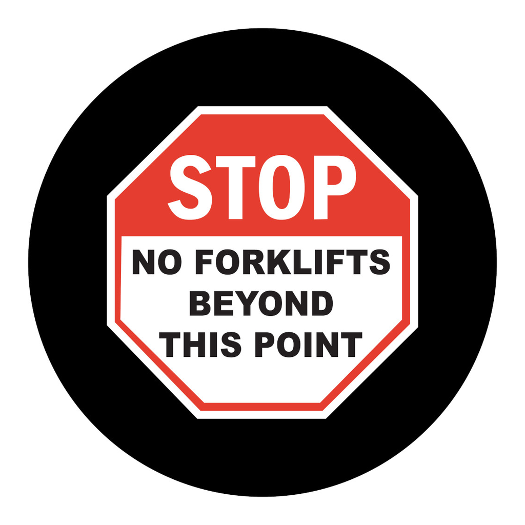 Brady GOBO Safety Sign Slides, STOP NO FORKLIFTS BEYOND THIS POINT