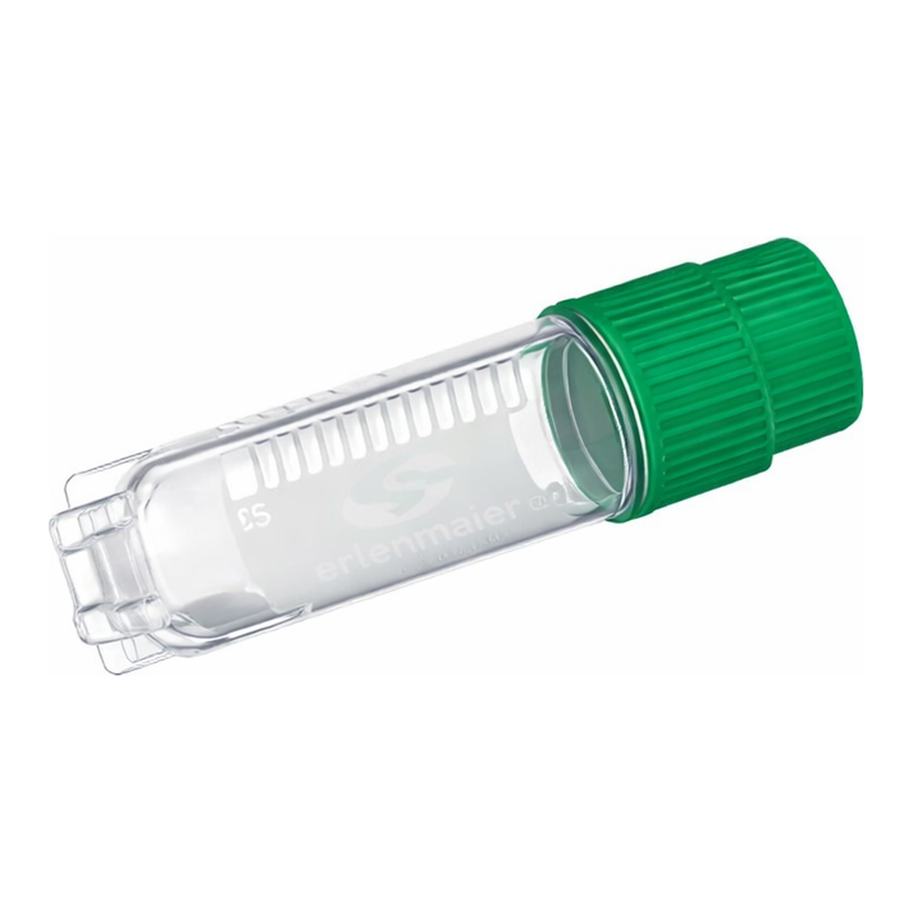 Greiner Bio One CRYO.S, 2 ML, PP, ROUND BOTTOM,EXTERNAL THREAD, GREEN SCREW CAP, WRITING AREA, STARFOOT, NATURAL, STERILE, 100 PCS./BAG