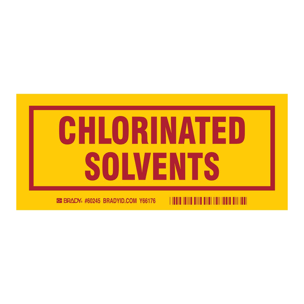 Brady CHLORINATED SOLVENTS Labels