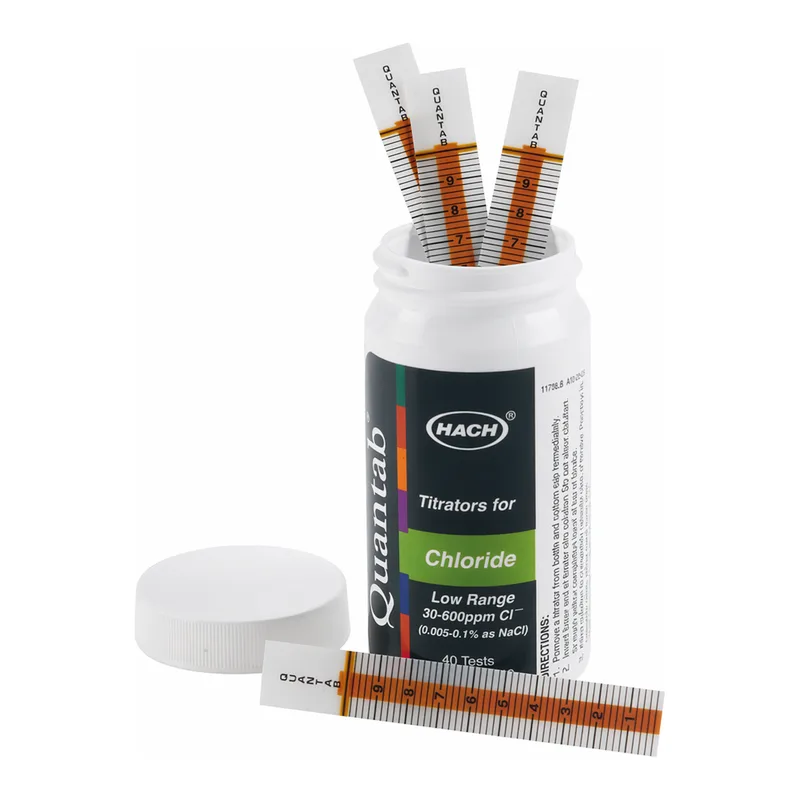 Thermo Fisher Scientific Hach AquaChek Dip-and-Read Water Quality Test Strips, Test: Chloride; Range: 30pm