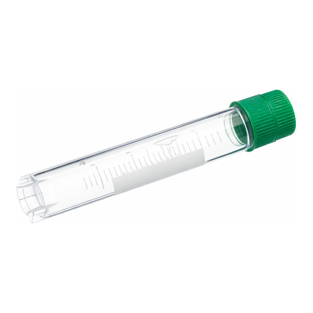 Greiner Bio One CRYO.S, 4 ML, PP, ROUND BOTTOM,EXTERNAL THREAD, GREEN SCREW CAP, WRITING AREA, STARFOOT, NATURAL, STERILE, 50 PCS./BAG