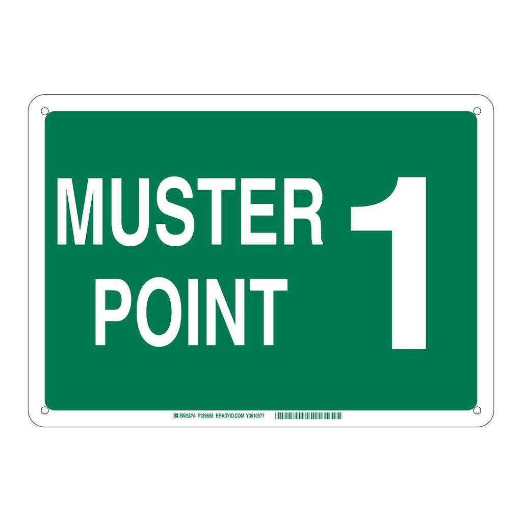 Brady Muster Point 1 Sign