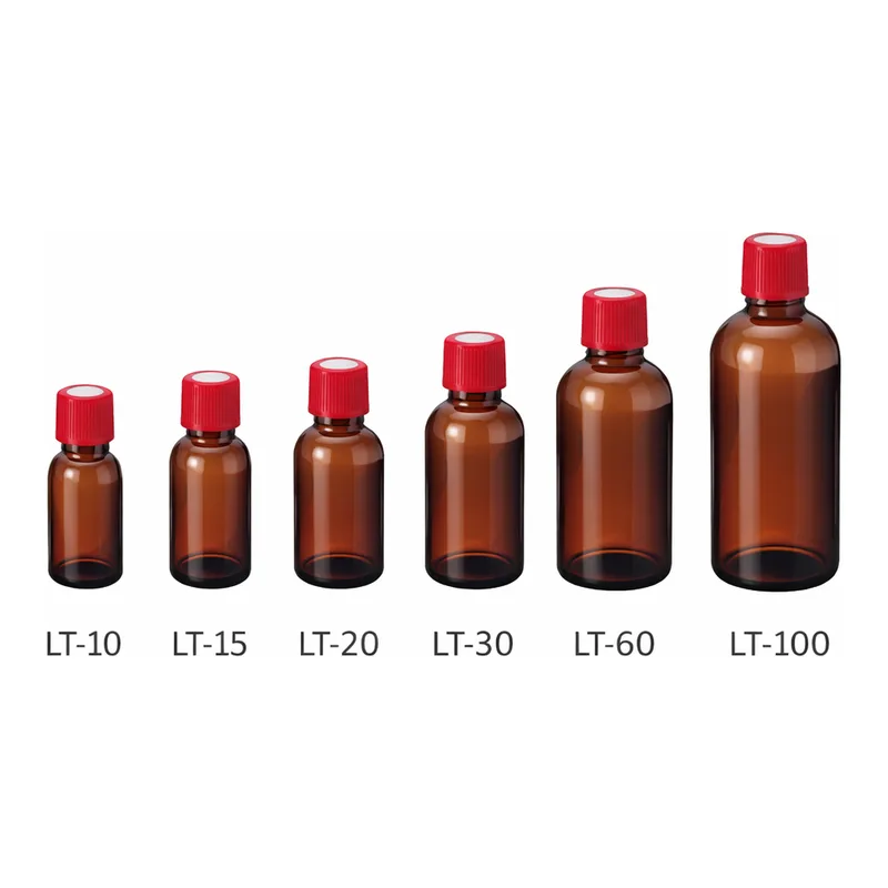 Maruemu Narrow-Mouth Standards Bottle Amber 15mL 100 Pcsand others