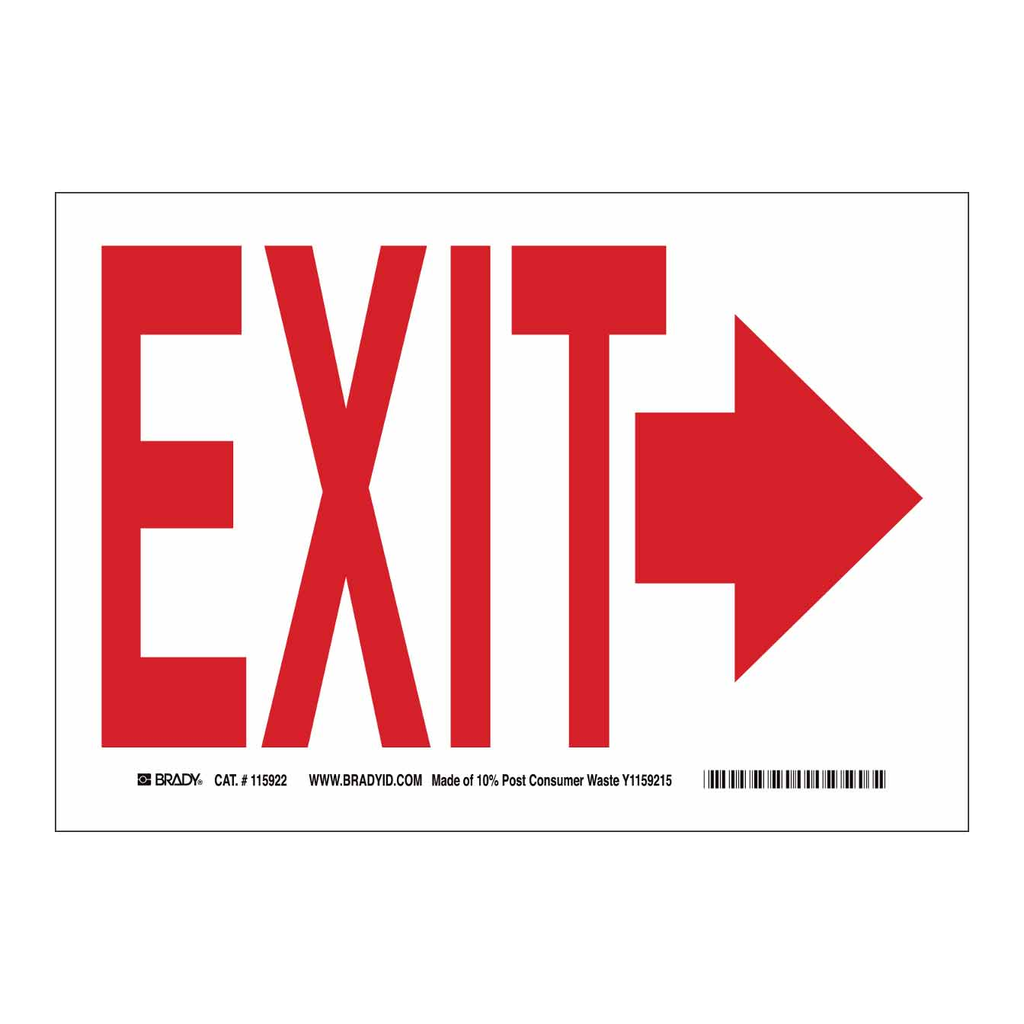 Brady Exit Sign