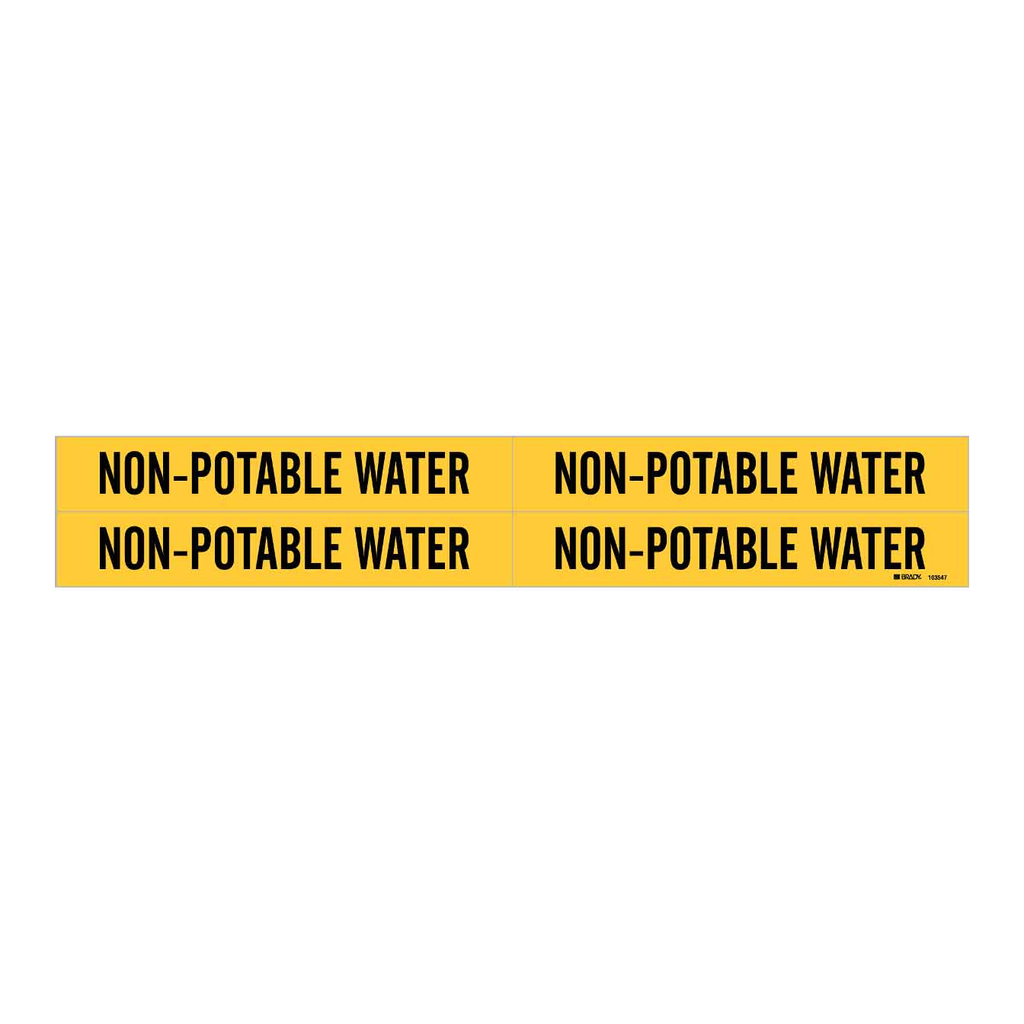 Brady Self-Adhesive Pipe Marker: NON-POTABLE WATER