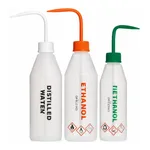 Merck Azlon Pre-Labelled Narrow Neck Wash Bottles with jet-tip aperture