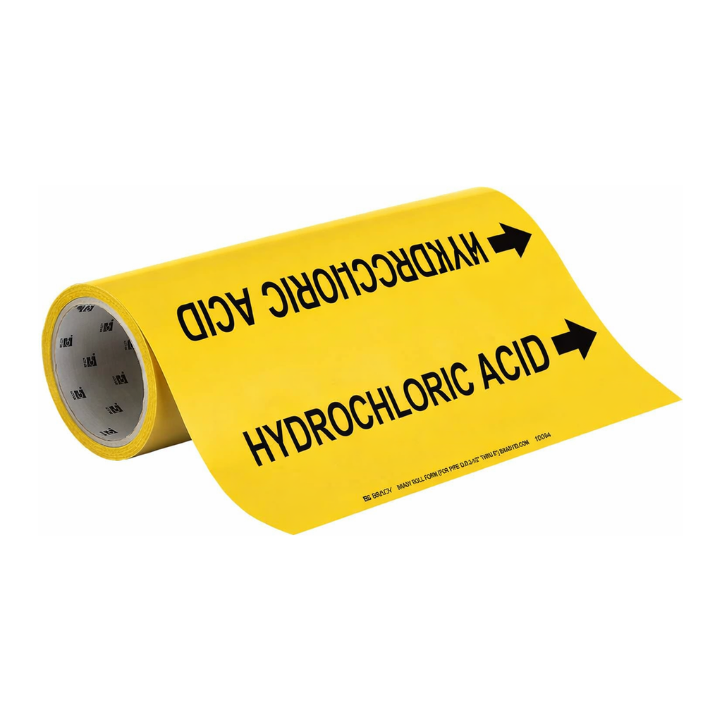Brady HYDROCHLORIC ACID Roll Form Pipe Marker