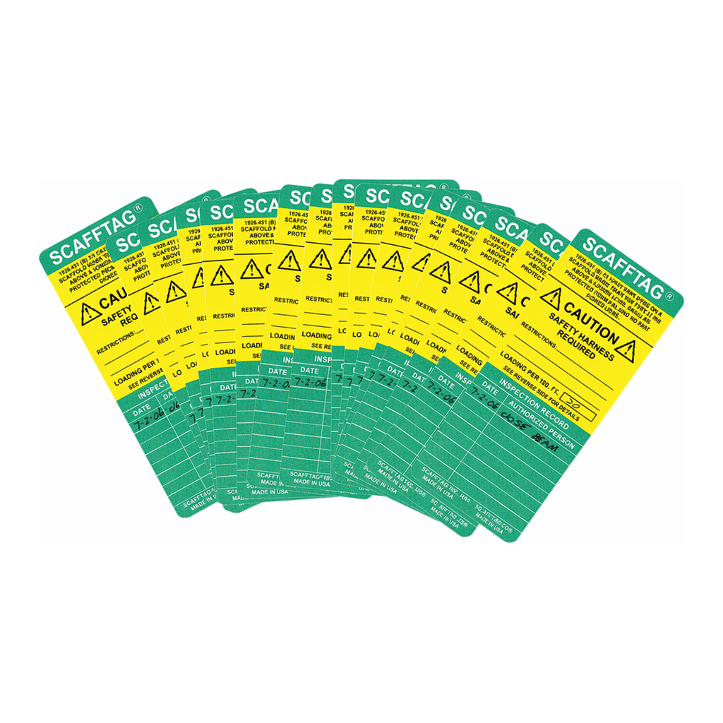 Brady SCAFFTAG Inserts: SCAFFTAG CAUTION SAFETY HARNESS REQUI: 1926.451(G)(1) EACH EMPLOY…