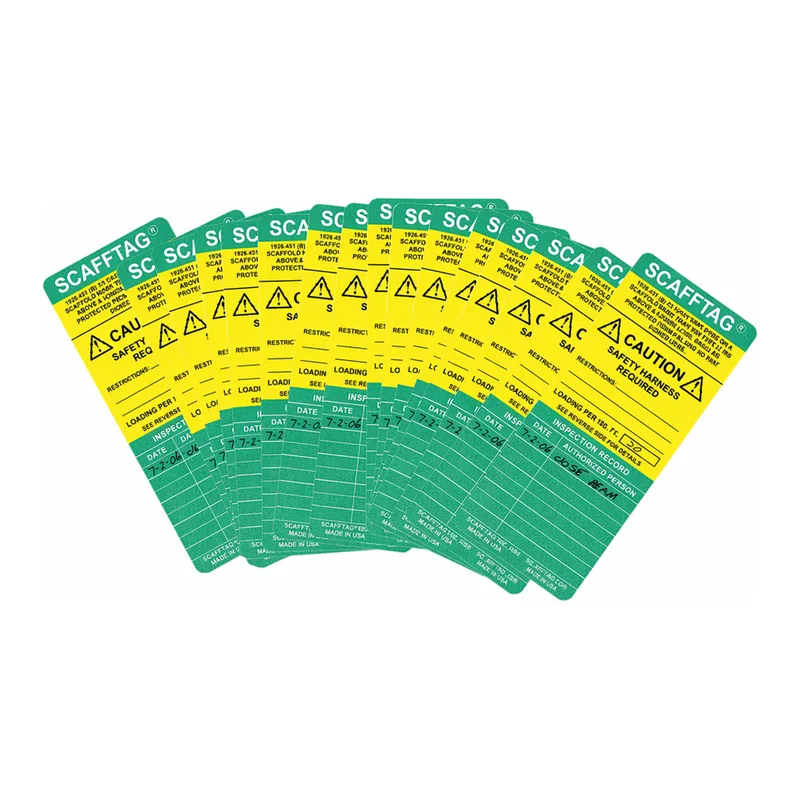 Brady SCAFFTAG Inserts: SCAFFTAG CAUTION SAFETY HARNESS REQUI: 1926.451(G)(1) EACH EMPLOY…