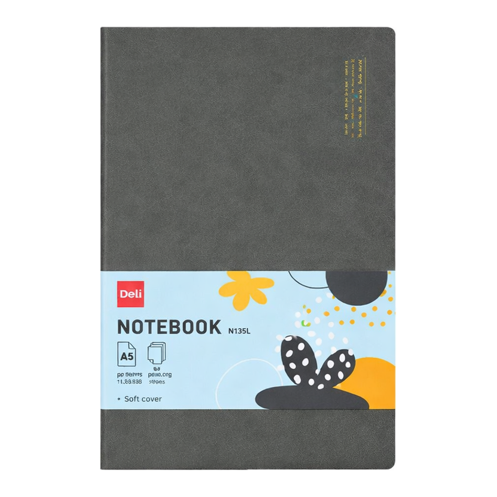 OFFICENEX DELI EN135L 칼라 소프트 커버 양장 다이어리 A5 (그레이)(70g, 라인내지 80매)