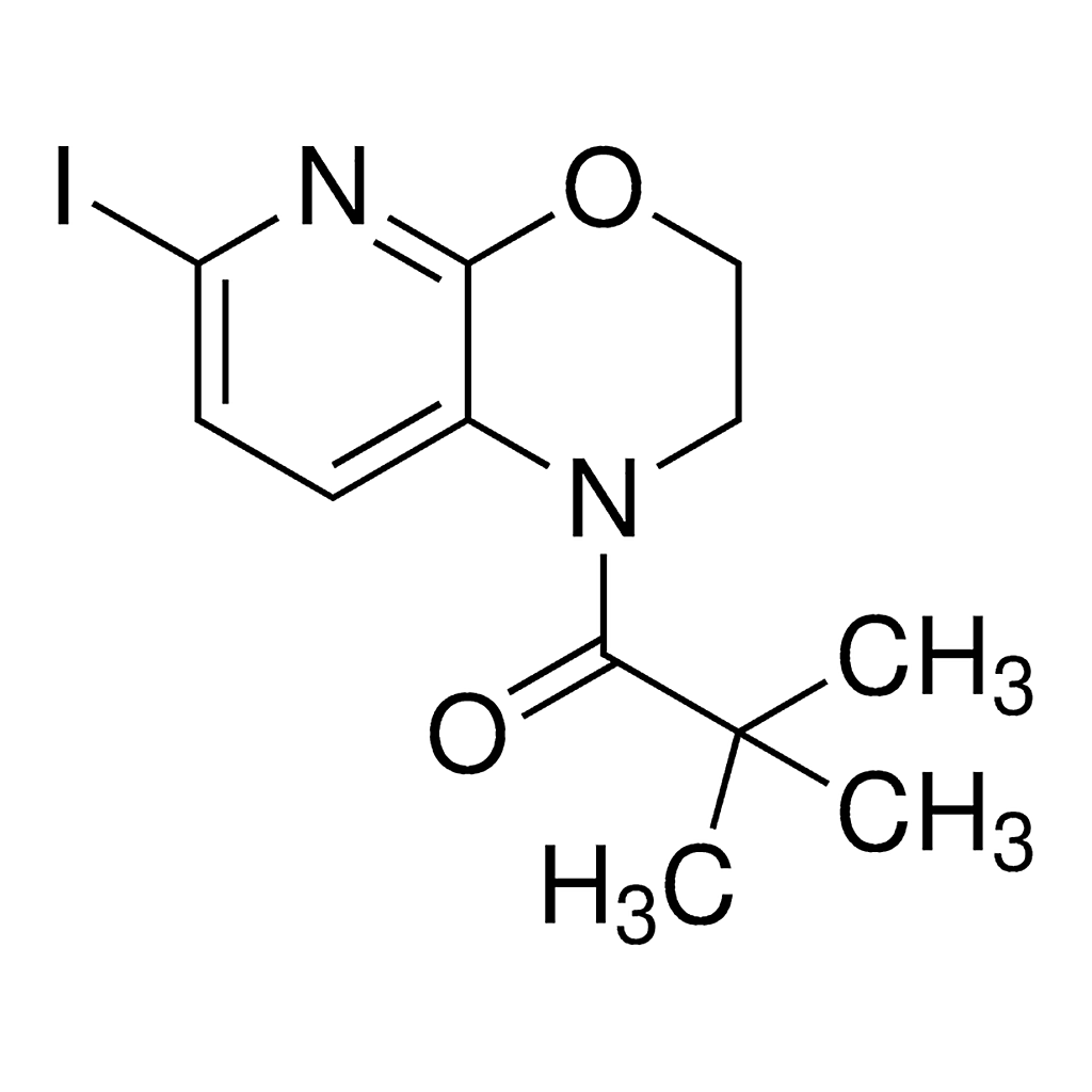 Merck 1-(6-Iodo-2,3-dihydro-1H-pyrido[2,3-b][1,4]oxazin-1-yl)-2,2-dimethylpropan-1-one