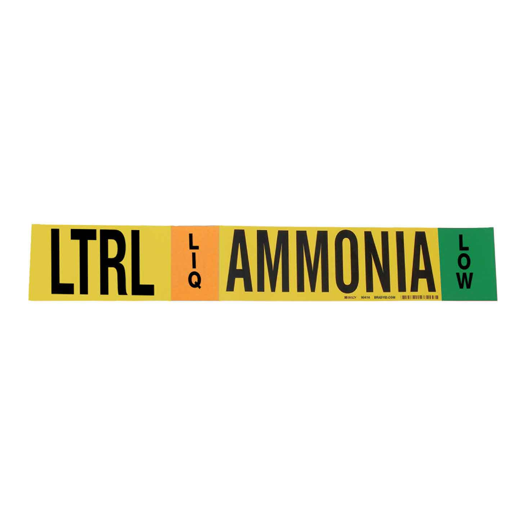 Brady LTRL LIQ AMMONIA LOW Pipe Marker