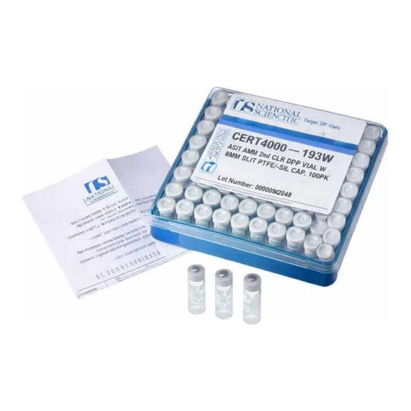 Restek Certified Vials, Assembled 2mL Clear Vial w/Marking Spot and Bonded PTFE/Silicone Slit Sep