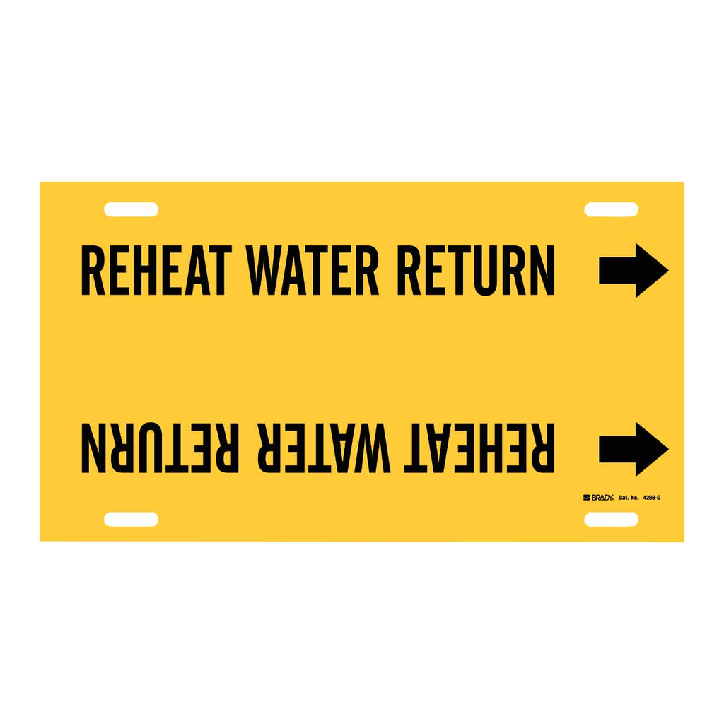 Brady REHEAT WATER RETURN Snap-On Pipe Marker