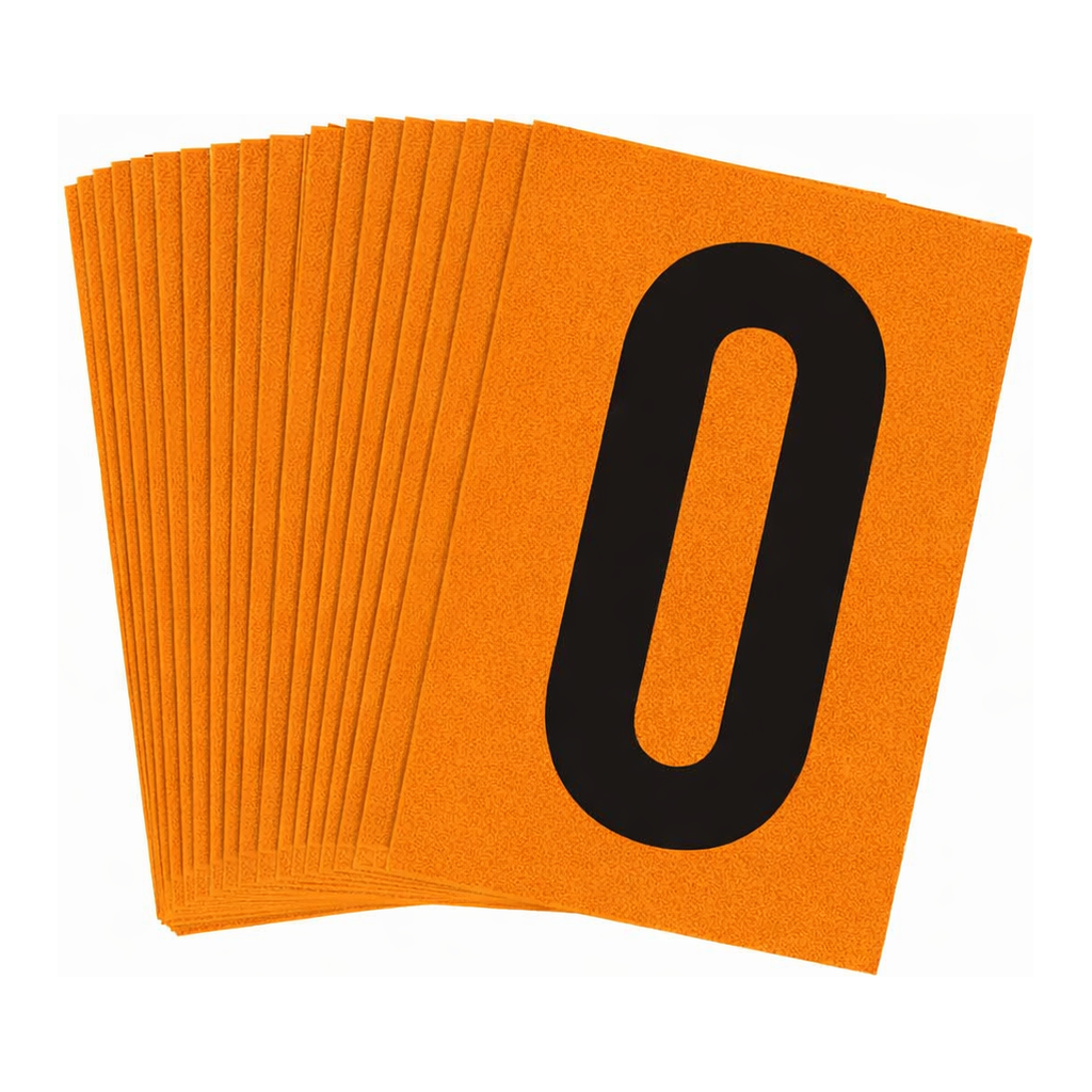 Brady 1" Character Height Black on Orange Reflective Numbers