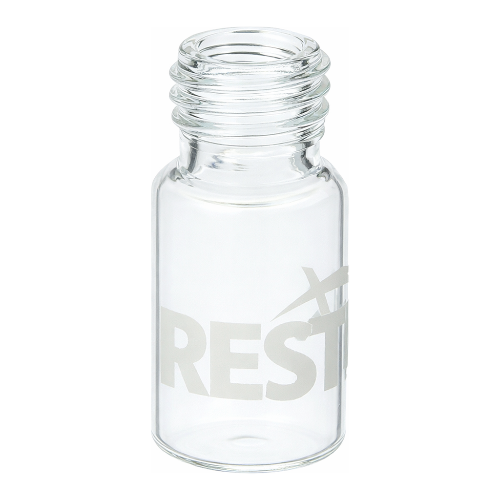 Restek Headspace Vials, 10mL (22x45) Screw Thread, Clear Glass, 100-pk Rounded Bottom