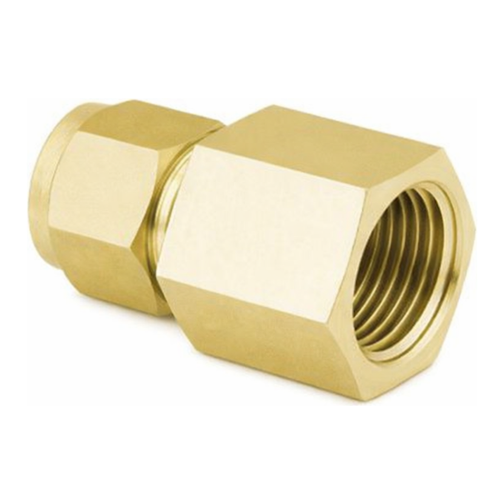 Restek Swagelok Fitting, Brass, 1/4in to 1/8in NPT Female Connector, 5-pk